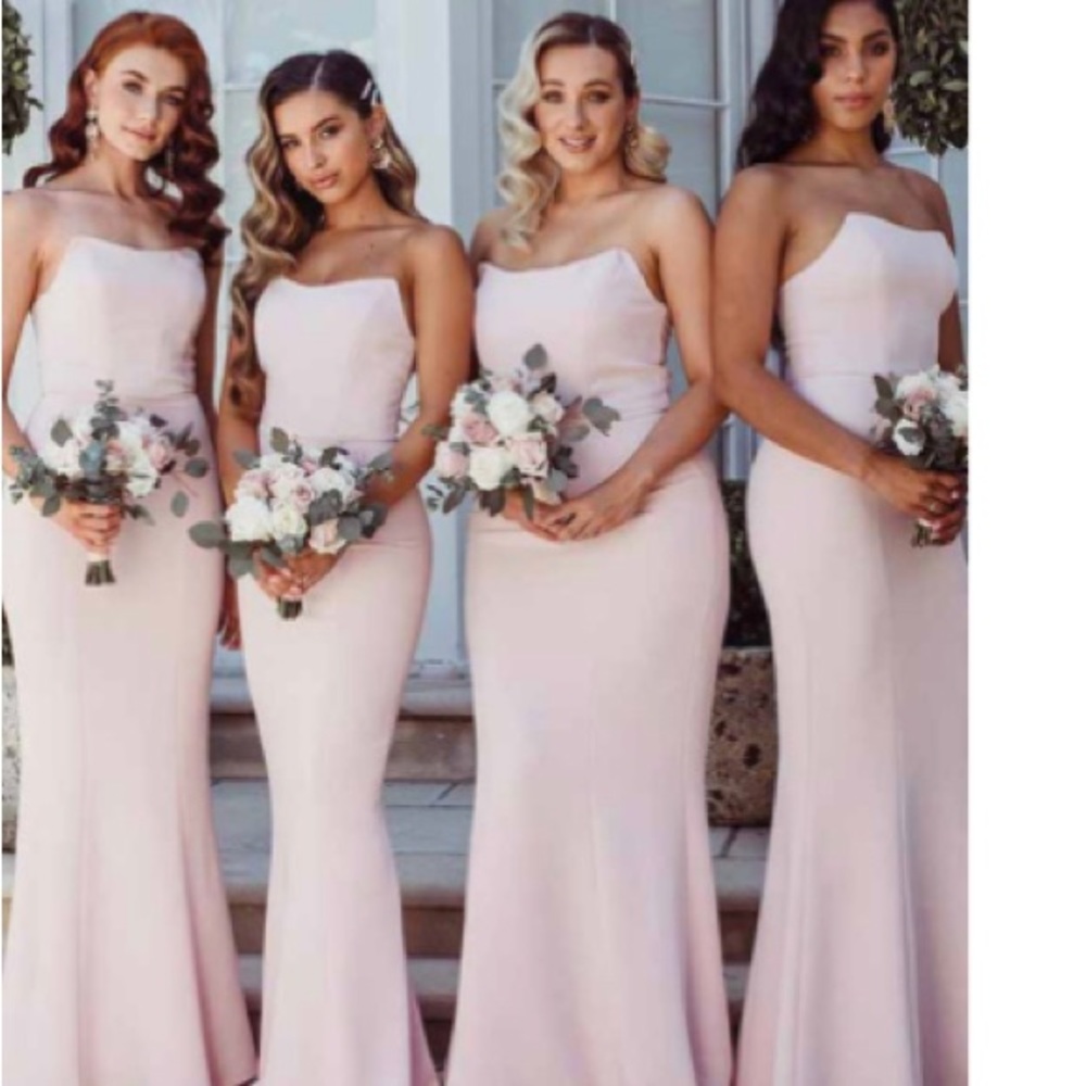 Stacees blush pink bridesmaid dress (sz 8)